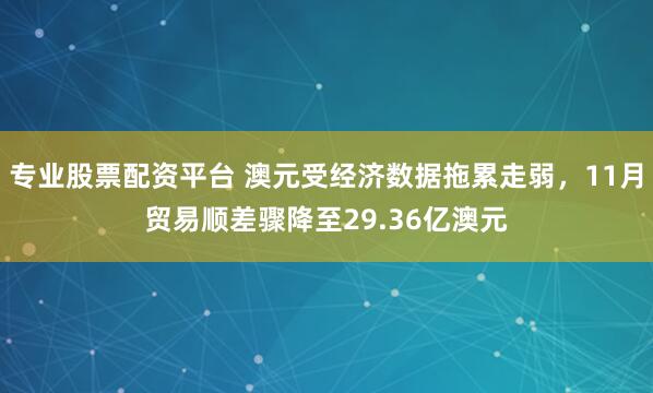 专业股票配资平台 澳元受经济数据拖累走弱，11月贸易顺差骤降至29.36亿澳元